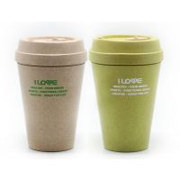 爱杯坊 新款小麦纤维塑料双层咖啡杯 健康环保水杯无BPA