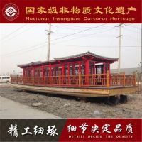 大型景区合作木船厂家，专业生产定制休闲餐饮画舫木船