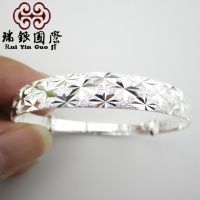 S990纯银饰品 满天星纯银手镯 銀镯子 民族风复古手工银饰 欧美
