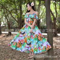 2014夏季新品 韓版荷葉邊吊帶露背度假沙灘裙長(zhǎng)裙連衣裙 拖地裙