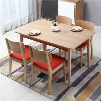 海德利简约风茶餐厅桌椅 组合一桌四椅实木餐台 休闲式原木色餐桌