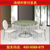 厂家定做家具 美式乡村环保大理石餐桌椅 早茶餐厅石英石桌椅
