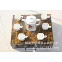 供应陶瓷功夫茶具·骨瓷***茶具·商务礼品促销茶具·（钟馗）
