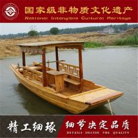四川宁夏海南山西哪有木船厂家出售优质公园手划观光游船 批发定做旅游景点小木船服务类船