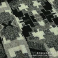 现货针织毛呢面料 格子面料现货 现货面料 粗纺面料 黑白针织提花