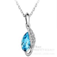 韓國(guó)時(shí)尚飾品 精致水晶樹(shù)葉滿(mǎn)鉆 女 短款 項(xiàng)鏈 鎖骨鏈 廠(chǎng)家批發(fā)