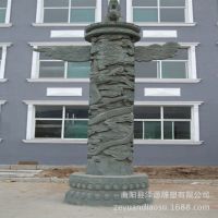 天青石石雕华表广场大型摆件 厂家设计制作华表