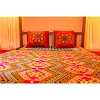 旅典文化西兰卡普岩墙花地毯 乖幺妹土家织锦床上用品 装饰品