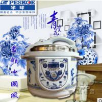供应智能预约通用青花瓷电压力锅5L微压高压力锅电饭煲***