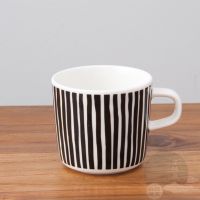 日本进口芬兰marimekko Varvunraita黑色条纹杯子 碗
