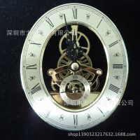 透视机芯工厂供应定制椭圆形钟表配件工艺钟机芯 不锈钢钛金属石英钟机芯