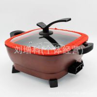批發(fā)多功能韓式方鍋/四方鍋/韓式電火鍋 加深加厚帶蒸架 連體方鍋
