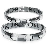z20143307 创意款饰品批发 能量保健磁石防辐射 钛钢情侣手链批发