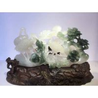 收藏精品 天然桂林鸡血玉雕件摆件