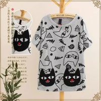2015夏季新款日系女装满身小猫印花女式纯棉短袖T恤SHUNSHUN-H