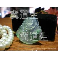 玉佛玉吊坠翡翠佛巴山翠玉强荧光冰底紫罗兰兰花翠绿玉佛中号