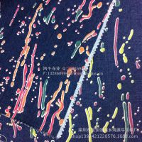 外套面料彈力厚水洗時(shí)尚彩色條紋牛仔面料布料服裝面料褲子面料