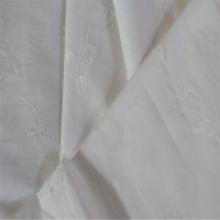 休闲服时装面料 40S全棉府绸绣花面料 白色