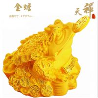 供应天禅黄金礼品招财金蟾黄金工艺品摆件 乔迁店庆开业礼品 办公居家风水摆件批发