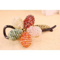 韓國飾品 ***水晶制作 花朵金線纏繞扭夾 發(fā)夾 馬尾夾 頭飾