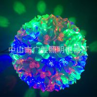LED樱花球200头 圣诞节日喜庆装饰LED圆球樱花灯 酒店彩色装饰