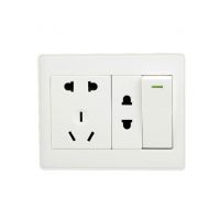 直銷天正電工墻壁開關(guān) 明裝 一位雙控帶開七孔插座 M3-51