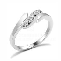 银饰厂家来图来样设计 925银韩版戒指 镶锆石婚戒 锆石饰品