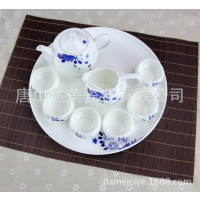 厂家批发 骨质瓷茶具套装 陶瓷茶杯茶壶青花瓷茶具 定制logo