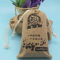 厂家新款茶具收纳袋 咖啡麻袋 麻布包装袋 束口麻布袋 亚麻手提袋
