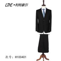 苏州西装批发 磨毛特黑 69%粘纤2%氨纶 商务正装 白领 单排两粒扣