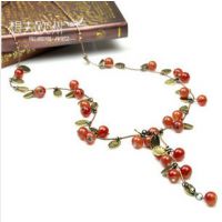 K001日韩欧美饰品复古甜美季小樱桃可爱长项链毛衣链 【***】