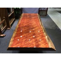 巴花大板217×92×10水波纹实木红原木***红木家具茶几厂家***拾木者可做餐桌会议桌画案等