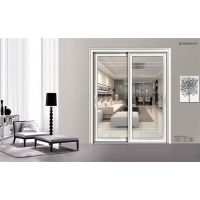铝合金钢化玻璃门 荣高86推拉门 白色 水晶腰线玻璃 RG-S103