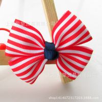 儿童蝴蝶结发绳发圈扎发条纹头绳韩版小饰品纯手工头花橡皮筋批发