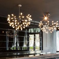现代简约展厅吊灯别墅餐厅树枝独活叶子萤火虫灯具新款热销雪花LED吊灯