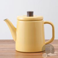 常陆屋日本进口 野田珐琅 1.5L 搪瓷 咖啡壶 水壶 手冲茶壶