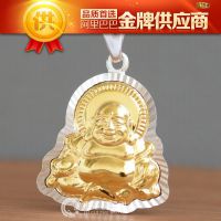 新款直销 乐佛吊坠 999千足黄金镶990千足银项链 厂家批发