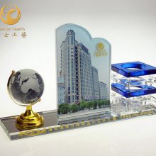 平顶山地产公司纪念品,开盘活动礼品,楼盘落成典礼留念品,水晶实用办公摆件,嘉宾礼品定制[典士工艺]