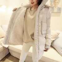 2014冬装新款韩国N9高端定制羊羔毛加厚中长款羽绒服外套女装批发