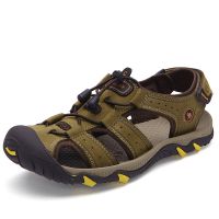 工廠直銷男士涼鞋2015夏季新款包頭男涼鞋頭層***戶外休閑沙灘鞋