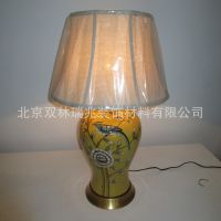 北京中元之光欧式陶瓷彩绘台灯客厅书房卧室装饰陶瓷灯奢华复古台灯批发