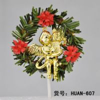 义乌厂家直销圣诞蛋糕装饰插牌 生日蛋糕插件天使圣诞花环插件