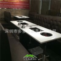 火锅烧烤桌专用大理石台面 净化器设备烧烤桌 深圳供应
