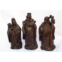 黑檀木雕福禄寿三星财神像******工艺品家居摆设厂家直销