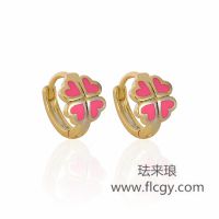小女生珐琅饰品 耳环 欧美流行民族时尚珐琅彩 耳扣 韩版流行批发