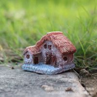 zakka树脂茅草屋小房子模型 微景观生态瓶DIY树脂创意摆件批发