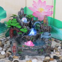 工艺品喷泉假山流水加湿器鱼缸盆景家居装饰品摆件***轮***摆设