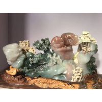 收藏精品 天然桂林鸡血玉雕件摆件