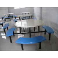 玻璃钢餐桌 圆桌面八人餐桌，玻璃钢餐桌椅