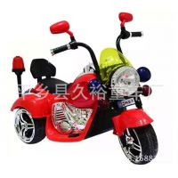 哈雷儿童摩托车宝宝电动三轮车带警灯儿童电瓶玩具童车带电量显示